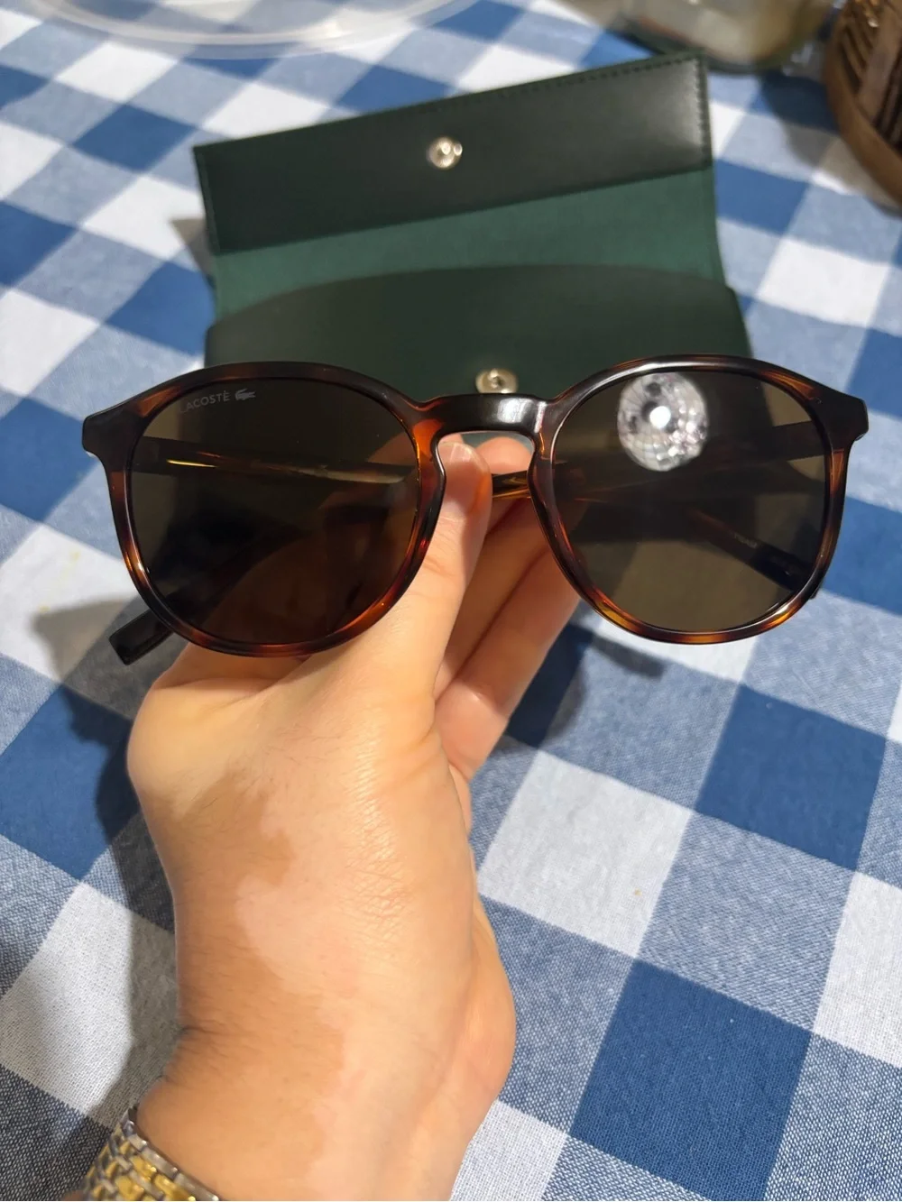 New Brown  Tortoise Polarized Sunglasses - Lacoste Unisex